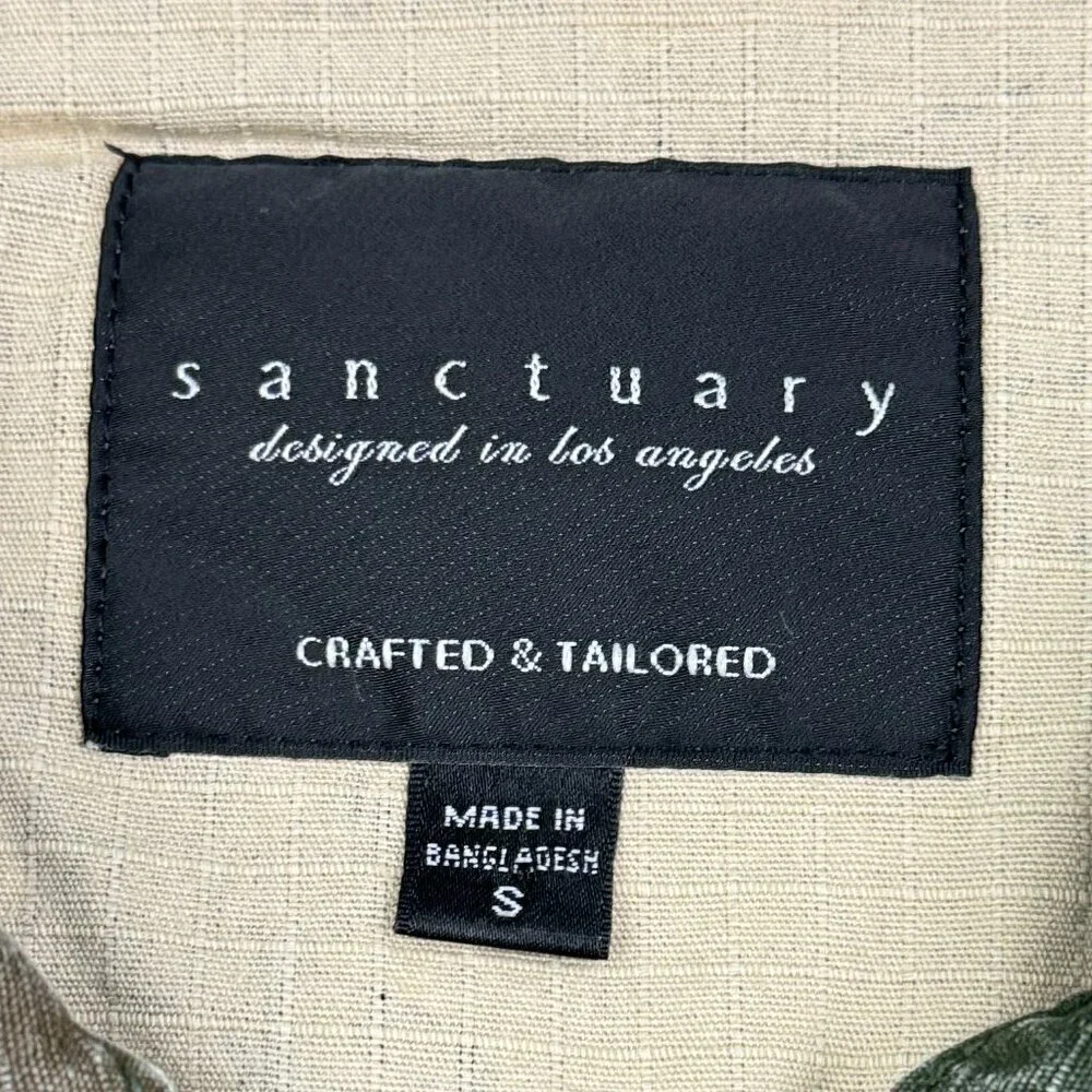 Sanctuary Camo 100% Cotton Rip Stop Utility Jacket Women's Size Small